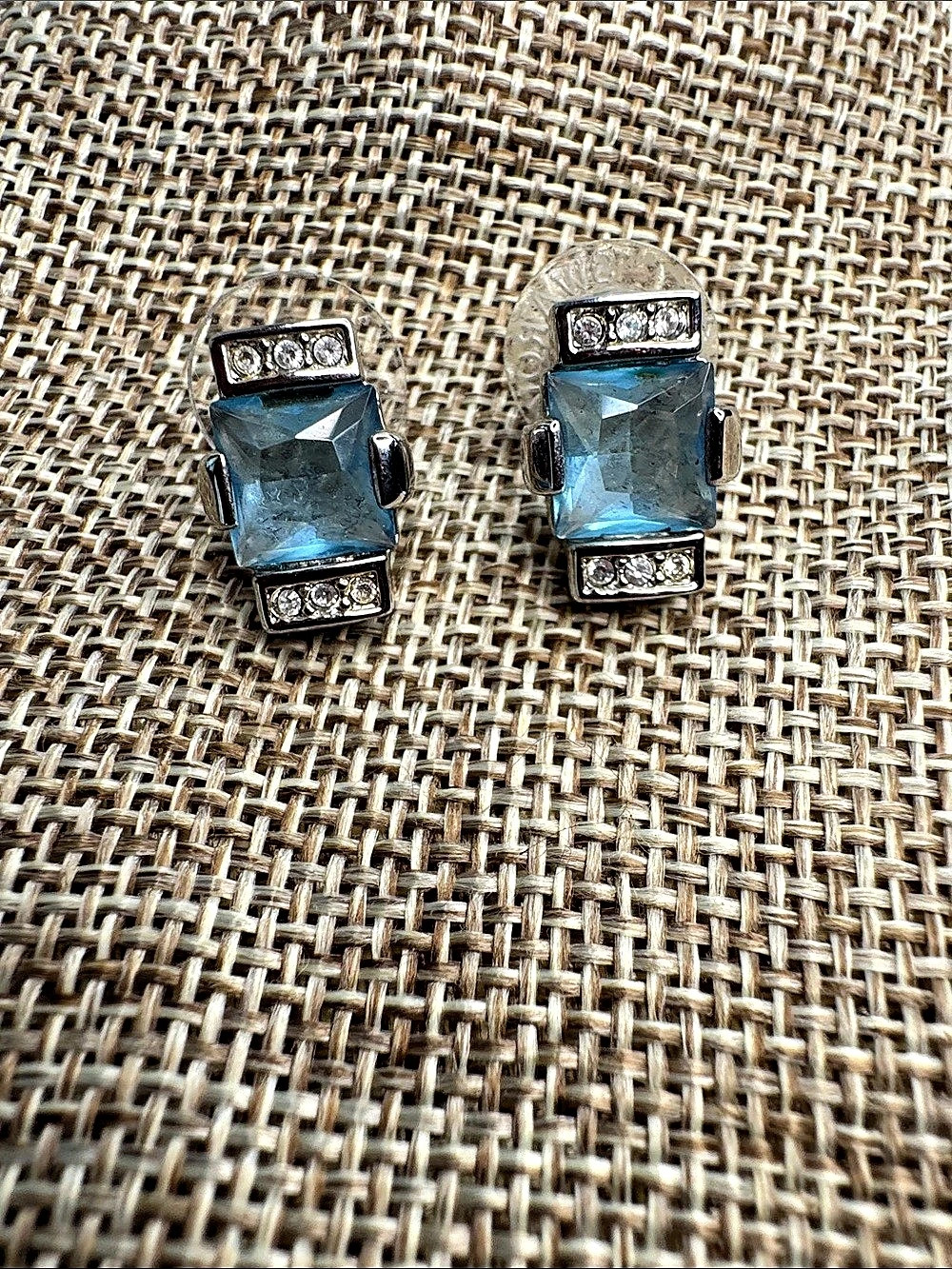 Swarovski Blue Crystal Stud Earrings